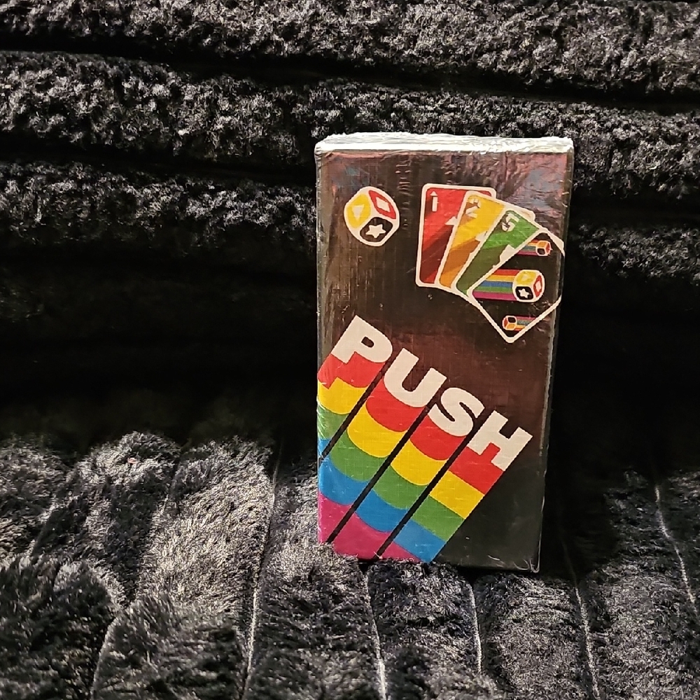 Push Card Game with Rainbow Design